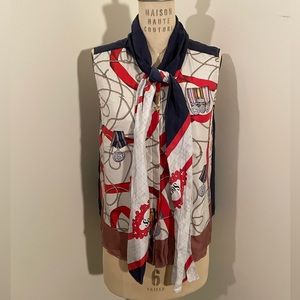 Burberry Society Silk Scarf Blouse